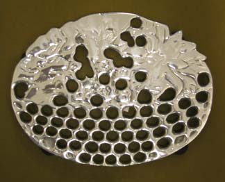 Mexican Pewter Flower Basket Trivet